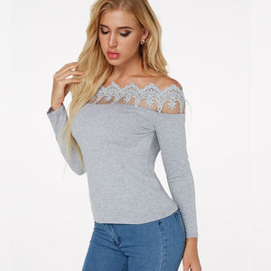 Haut Dentelle Gris