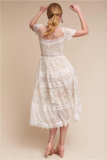 Robe Blanche Dentelle Champêtre | Infinie Dentelle