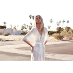 Robe Longue Blanche Dentelle Hippie