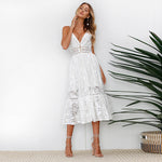 Robe Blanche Dentelle à Bretelles | Infinie Dentelle