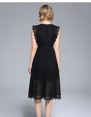 Robe Longue Dentelle Noire