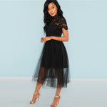 Robe Noire Dentelle et Tulle