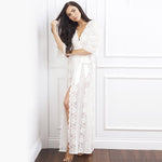 Robe Longue Blanche Dentelle Hippie