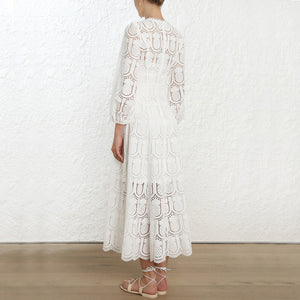 Robe Blanche Dentelle Longue | Infinie Dentelle