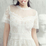 Robe Blanche Dentelle Champêtre | Infinie Dentelle
