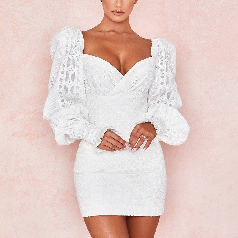 Robe Dentelle Manche Bouffante | Infinie Dentelle