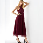 Robe Longue Dentelle Pourpre