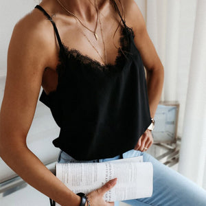 Haut Noir Dentelle Manche Courte