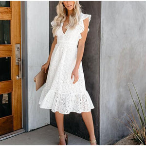 Robe Dentelle Soirée Blanche | Infinie Dentelle