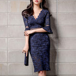Robe Dentelle Longue Bleue | Infinie Dentelle