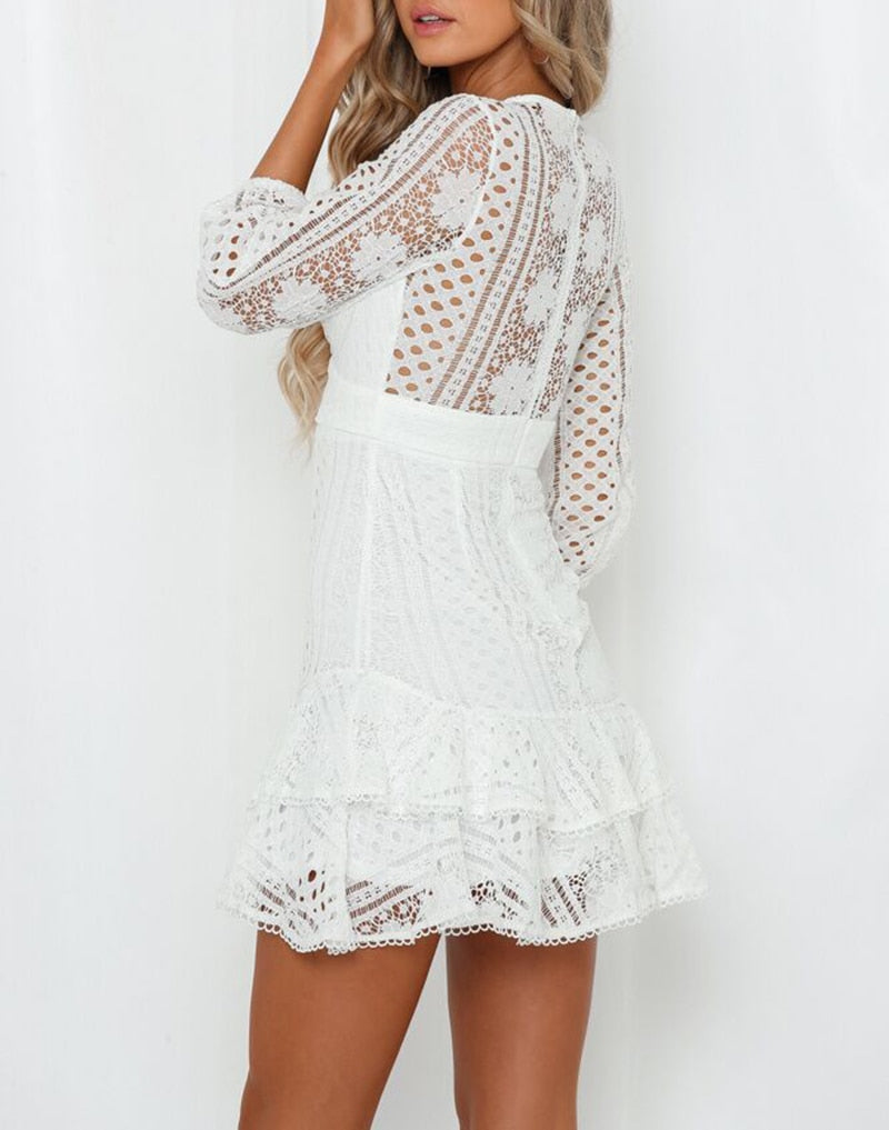 Robe Dentelle Blanche Courte | Infinie Dentelle