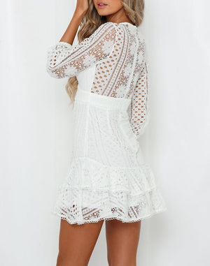 Robe Dentelle Blanche Courte | Infinie Dentelle