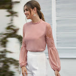 Haut Dentelle Manches Longues