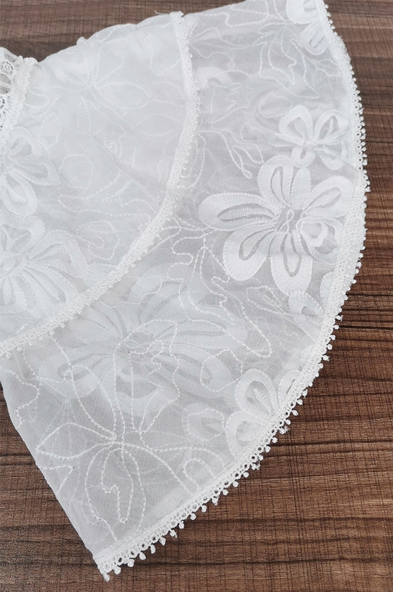 Robe Blanche Dentelle avec Manche | Infinie Dentelle