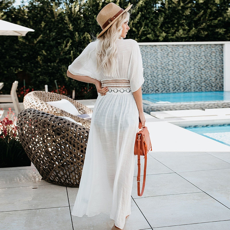 Robe Dentelle Hippie Chic Blanche | Infinie Dentelle