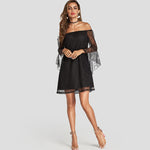 Robe Noire Voile et Dentelle