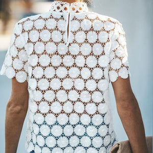 Top Dentelle Col Rond