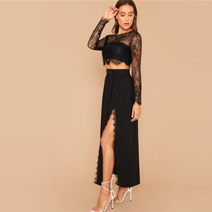 Robe Dentelle Noire Deux Pièces | Infinie Dentelle