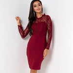 Robe Fourreau Dentelle Bleu Marine | Infinie Dentelle