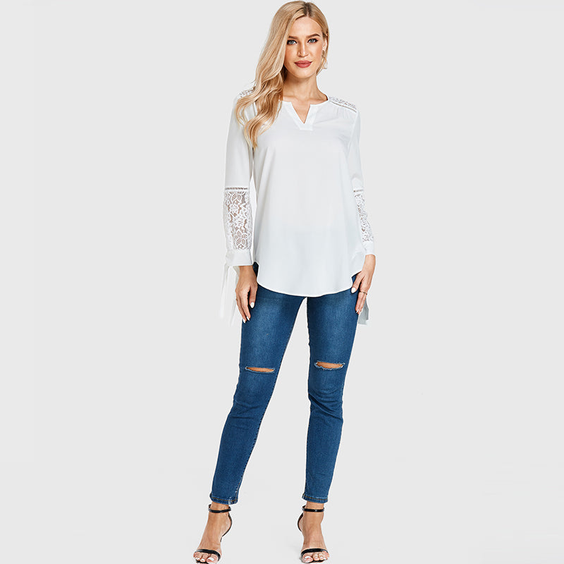 Haut Ample Dentelle Blanc