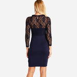 Robe Fourreau Dentelle Bleu Marine | Infinie Dentelle