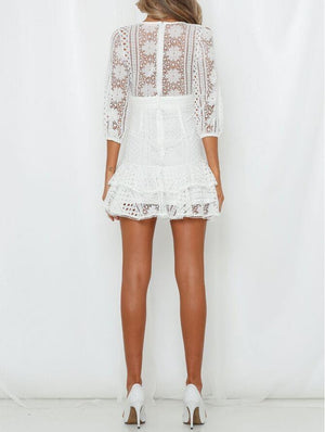 Robe Dentelle Blanche Courte | Infinie Dentelle