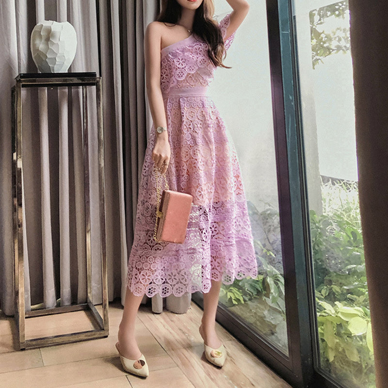 Robe Dentelle Rose | Infinie Dentelle