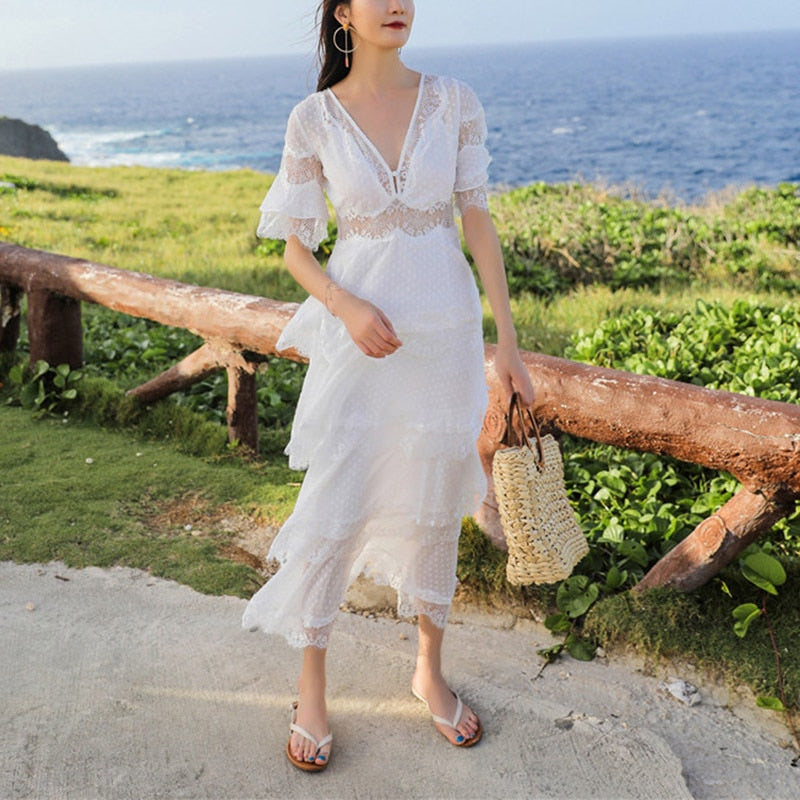 Robe Dentelle Blanche Bohème | Infinie Dentelle
