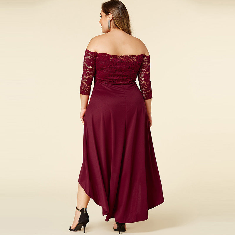 Robe Dentelle Grande Taille Asymétrique | Infinie Dentelle