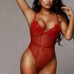 Body Dentelle Rouge Transparent