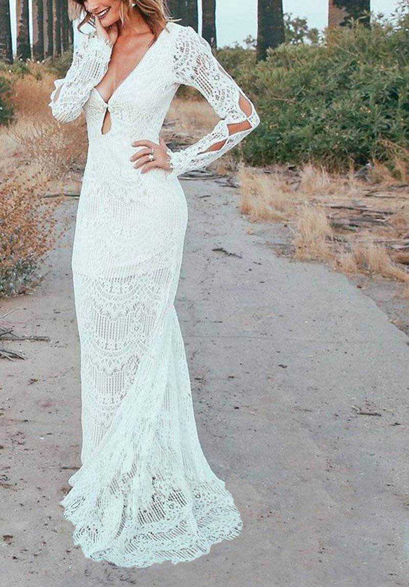 Robe Blanche Dentelle Cérémonie | Infinie Dentelle