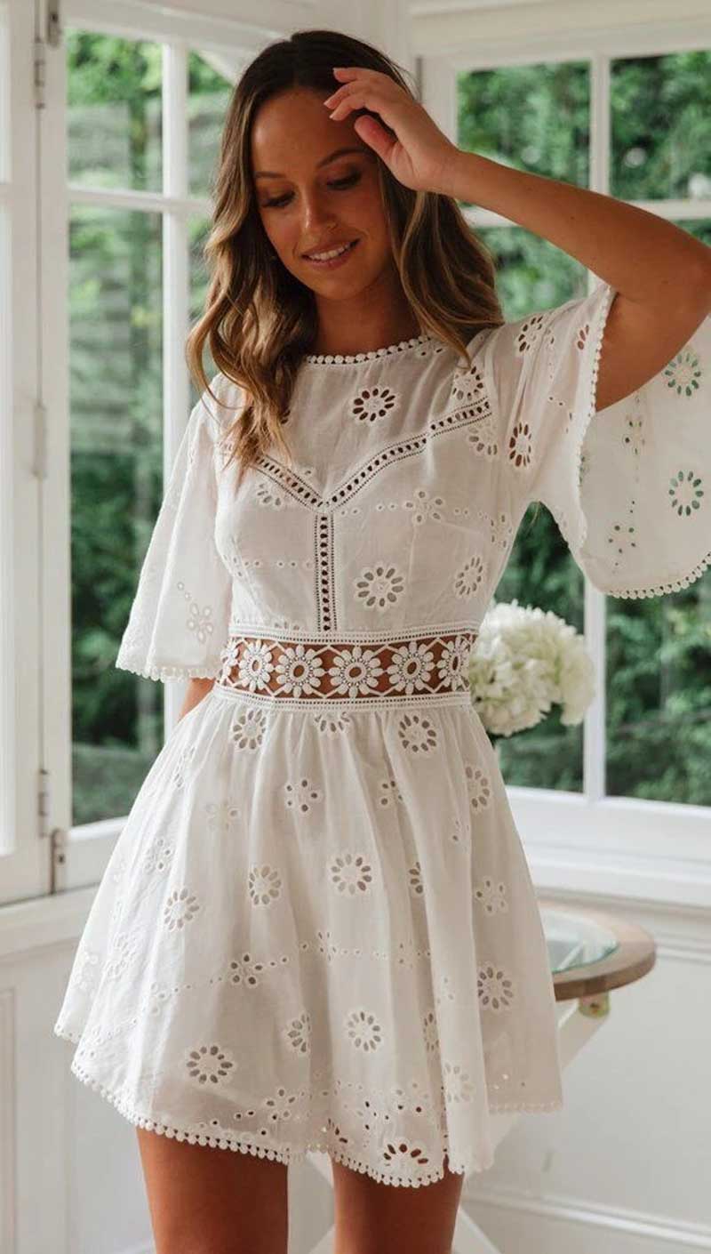 Robe Blanche Dentelle Femme | Infinie Dentelle