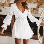 Robe Blanche Dentelle Manche | Infinie Dentelle