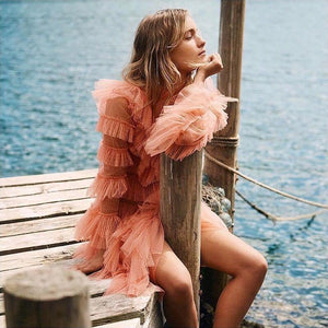 Robe Courte Dentelle Rose Poudré | Infinie Dentelle