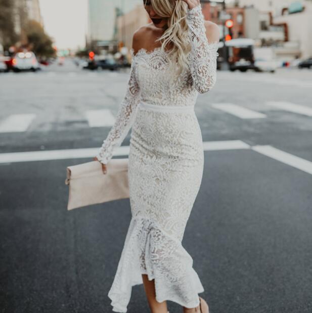 Robe de Soirée Dentelle Blanche | Infinie Dentelle