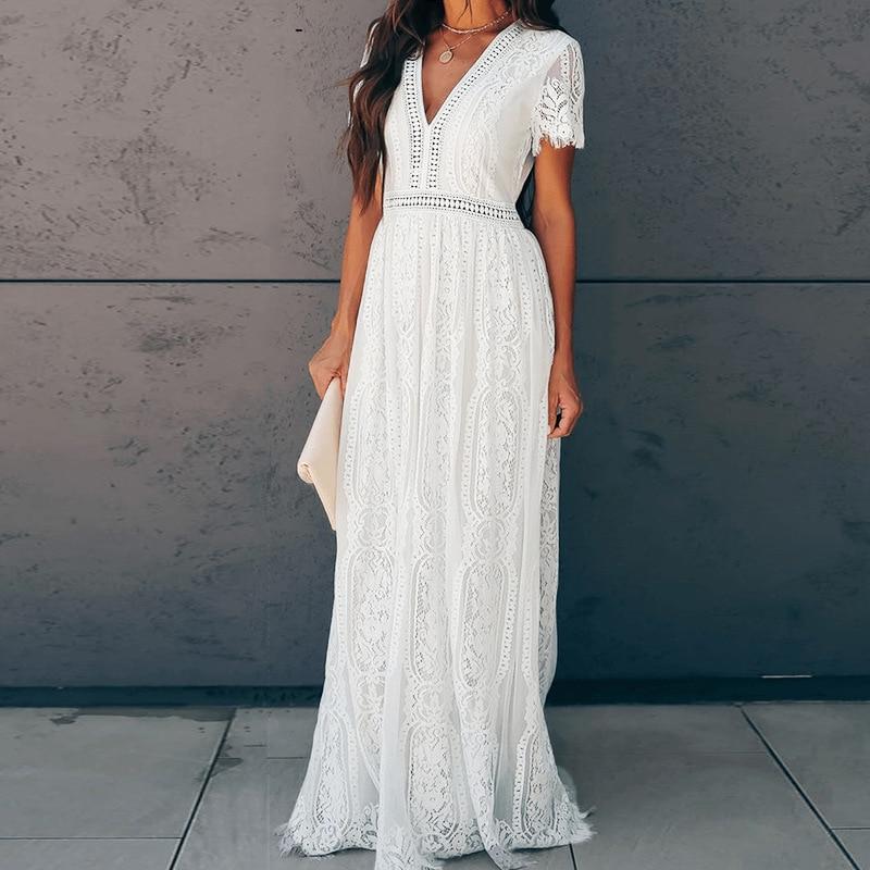 Robe Dentelle Blanche Longue | Infinie Dentelle