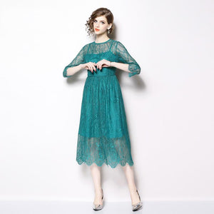 Robe Dentelle Bleu Azur | Infinie Dentelle