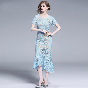 Robe Dentelle Bleu Ciel | Infinie Dentelle