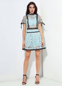 Robe Dentelle Bleu et Noir | Infinie Dentelle