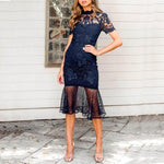 Robe Dentelle Bleu Marine | Infinie Dentelle