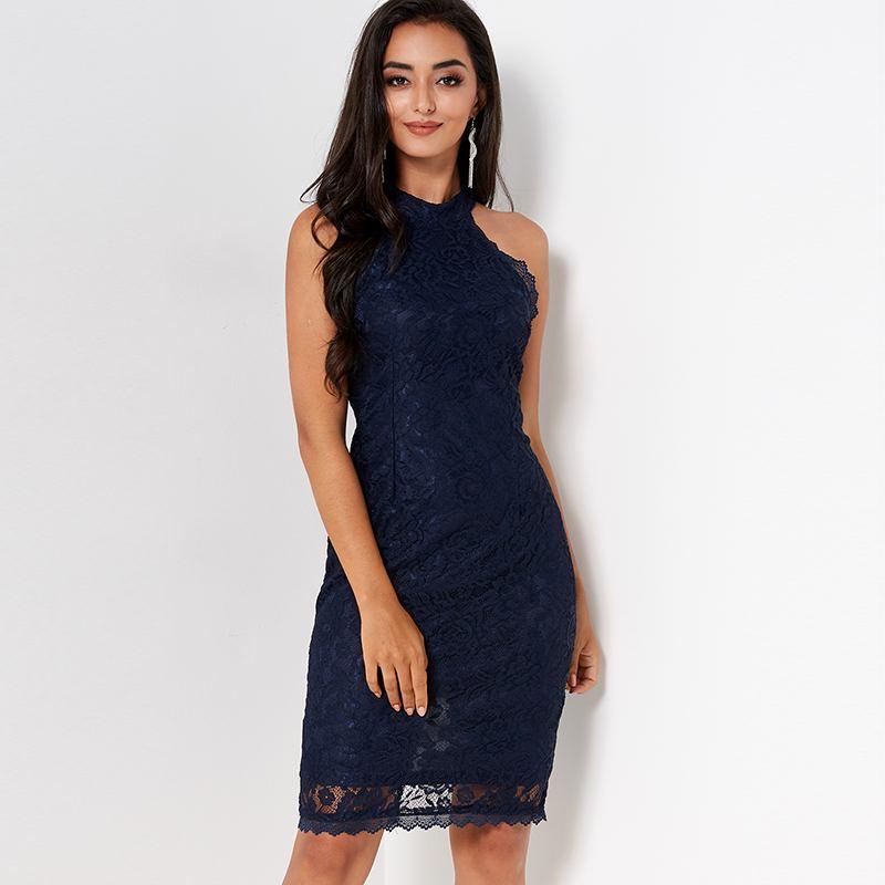 Robe Dentelle Bleu Nuit | Infinie Dentelle