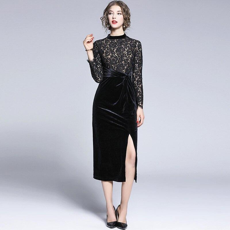 Robe Dentelle et Velours | Infinie Dentelle