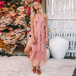 Robe Dentelle Rose Pâle | Infinie Dentelle