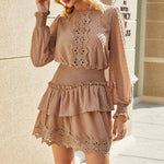 Robe Dentelle Taupe | Infinie Dentelle