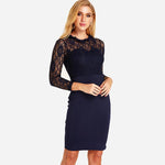 Robe Fourreau Dentelle Bleu Marine | Infinie Dentelle