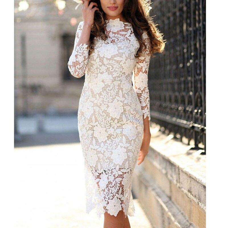 Robe Longue Dentelle Blanche Transparente