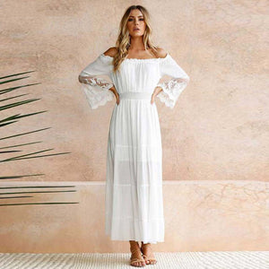 Robe Longue Dentelle Fluide