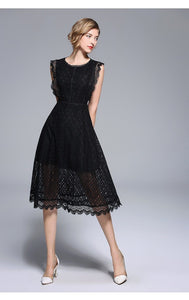 Robe Longue Dentelle Noire