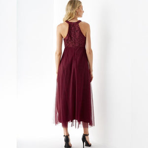 Robe Longue Dentelle Pourpre