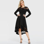 Robe Noire Dentelle Asymétrique